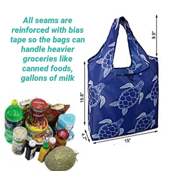 NEW 2PK Large Reuseable Totes/Grocery Bags - Picture 2 of 4